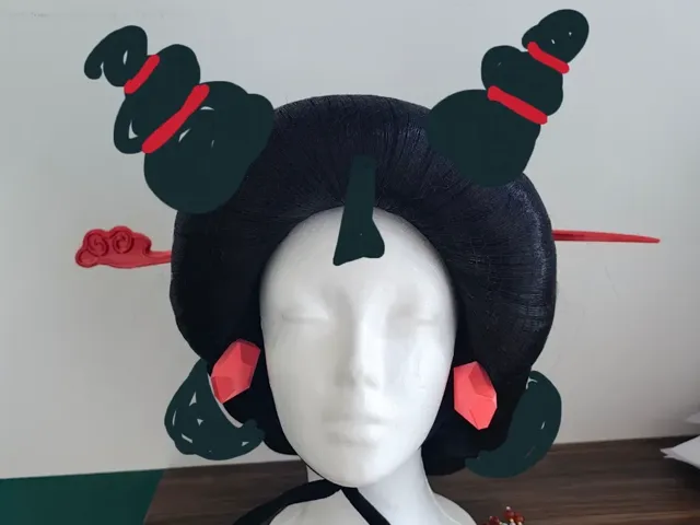 石矶娘娘发簪耳钉