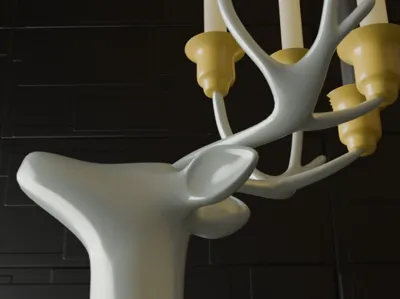 Elegant Deer Candelabra - Modern 3D Candle Holder
