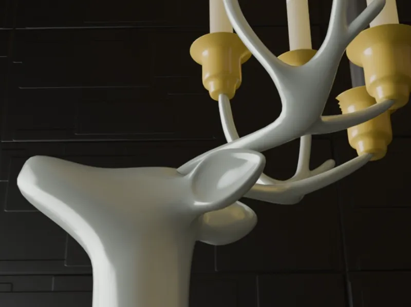 Elegant Deer Candelabra - Modern 3D Candle Holder