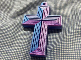 Fidget Cross key chain charm