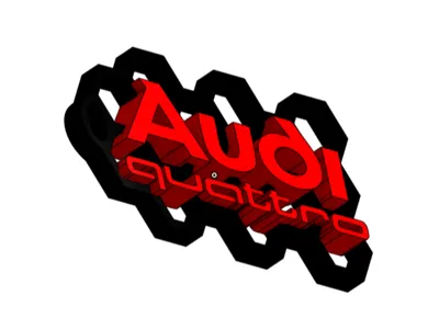 Audi Quattro Hexagonal Keychain