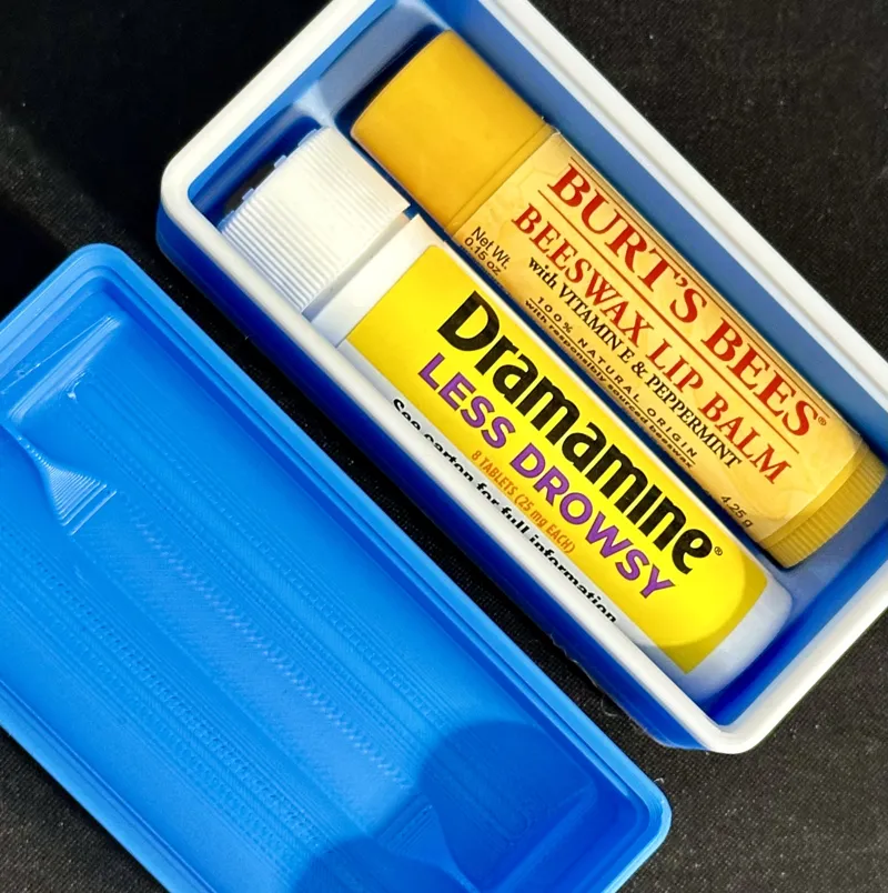 Gridfinity Dramamine + Lip Balm Bin - 1x2x4u