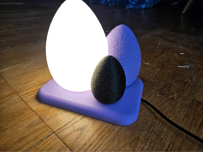 support lampe oeuf famille