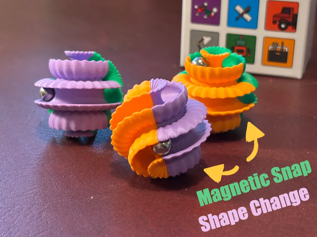 Shape Changing Marble Fidget with Magnetic Snap