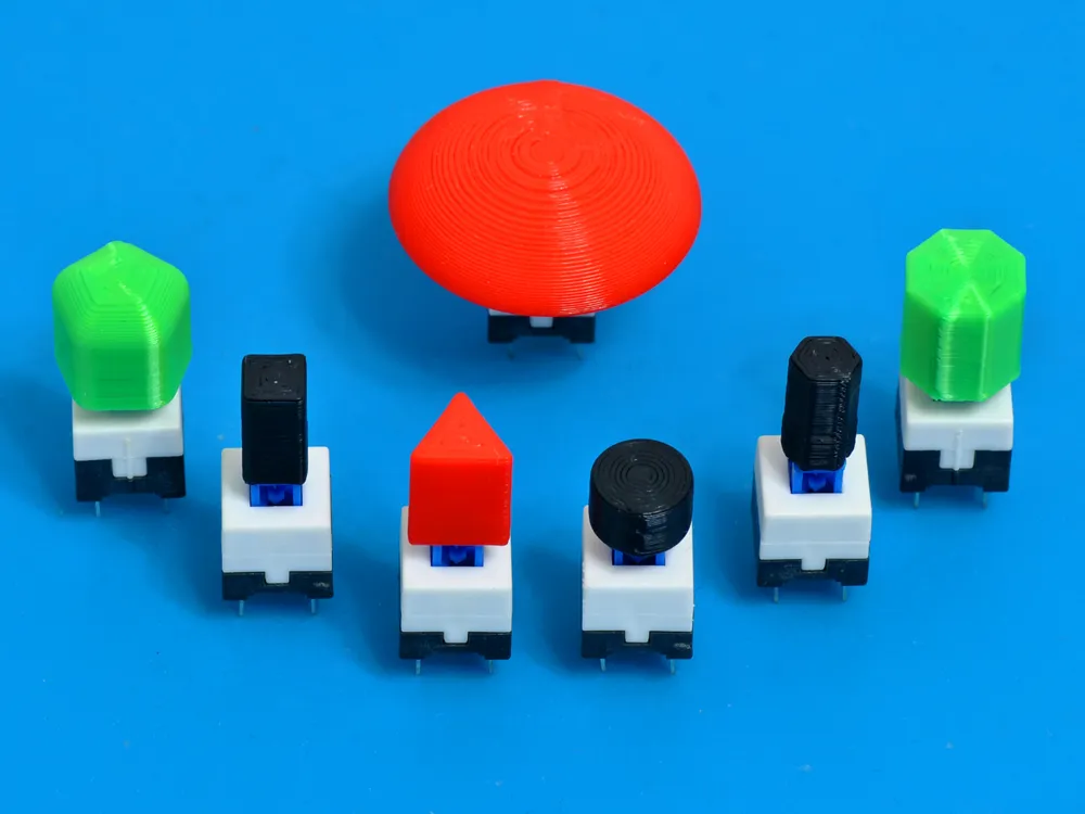 Button Cap Installation Parametric Button Caps for PCB Push Button Switch by TamiyaGuy - MakerWorld