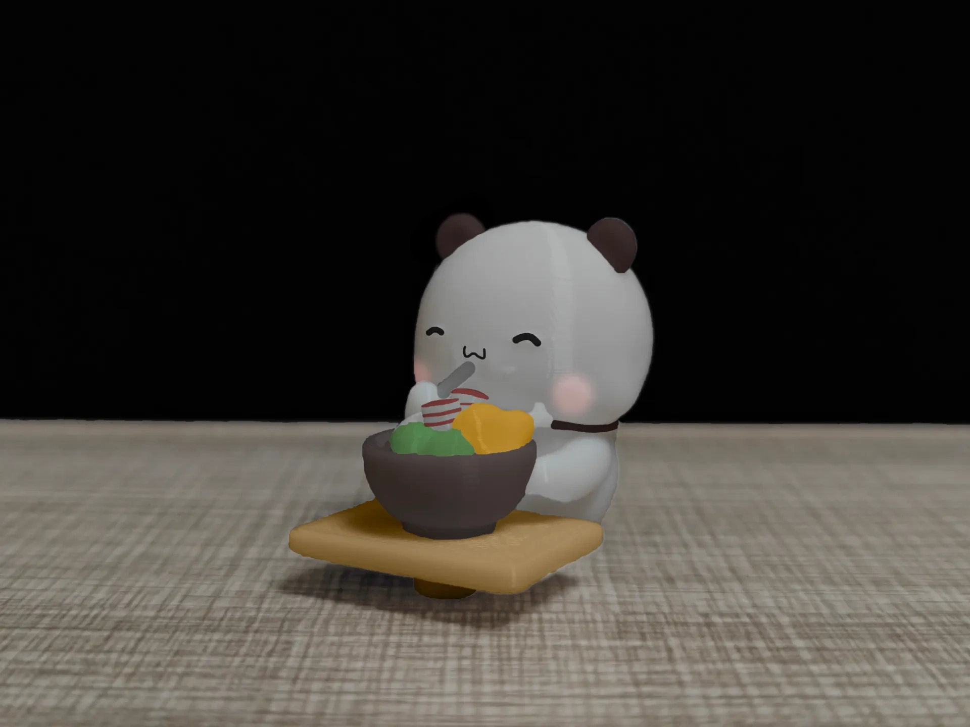 情侣熊系列-站在吃饭的一二（Couple Bear-Standing_eating_Yier）