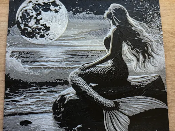 Tableau lithophane sirène