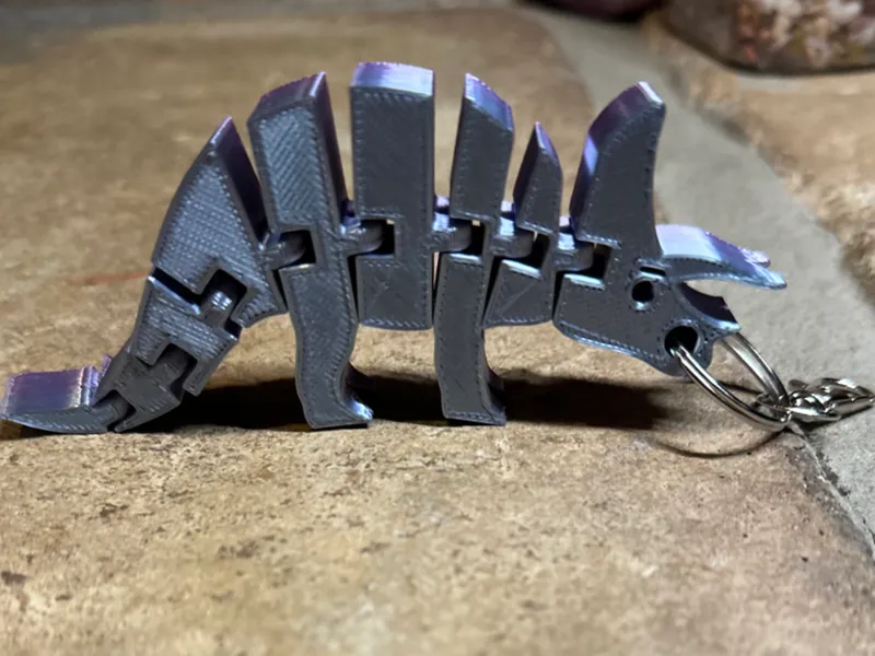 flexi triceratops key chain