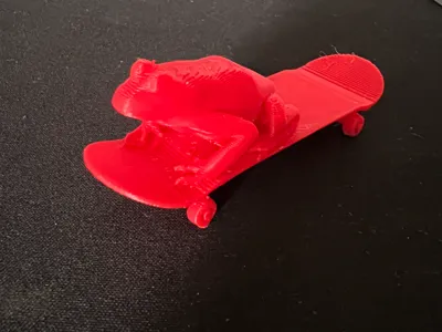 Froggy riding skateboard