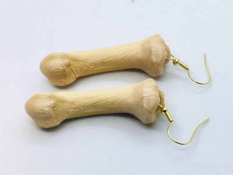 Chimpanzee bone earring