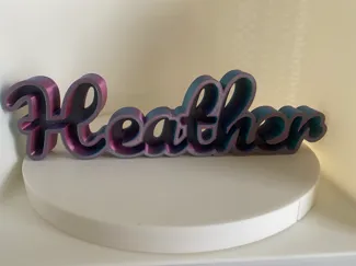 Heather's nameplate