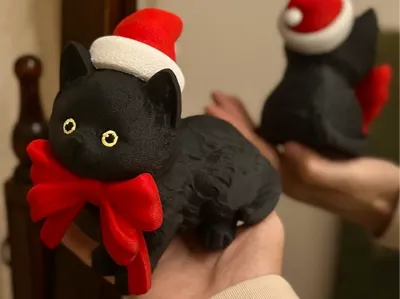 Adorable Kitten Model Gift Christmas Kitten Christmas Gift Cute Ornament Black Cat Ornament Healing Kitten