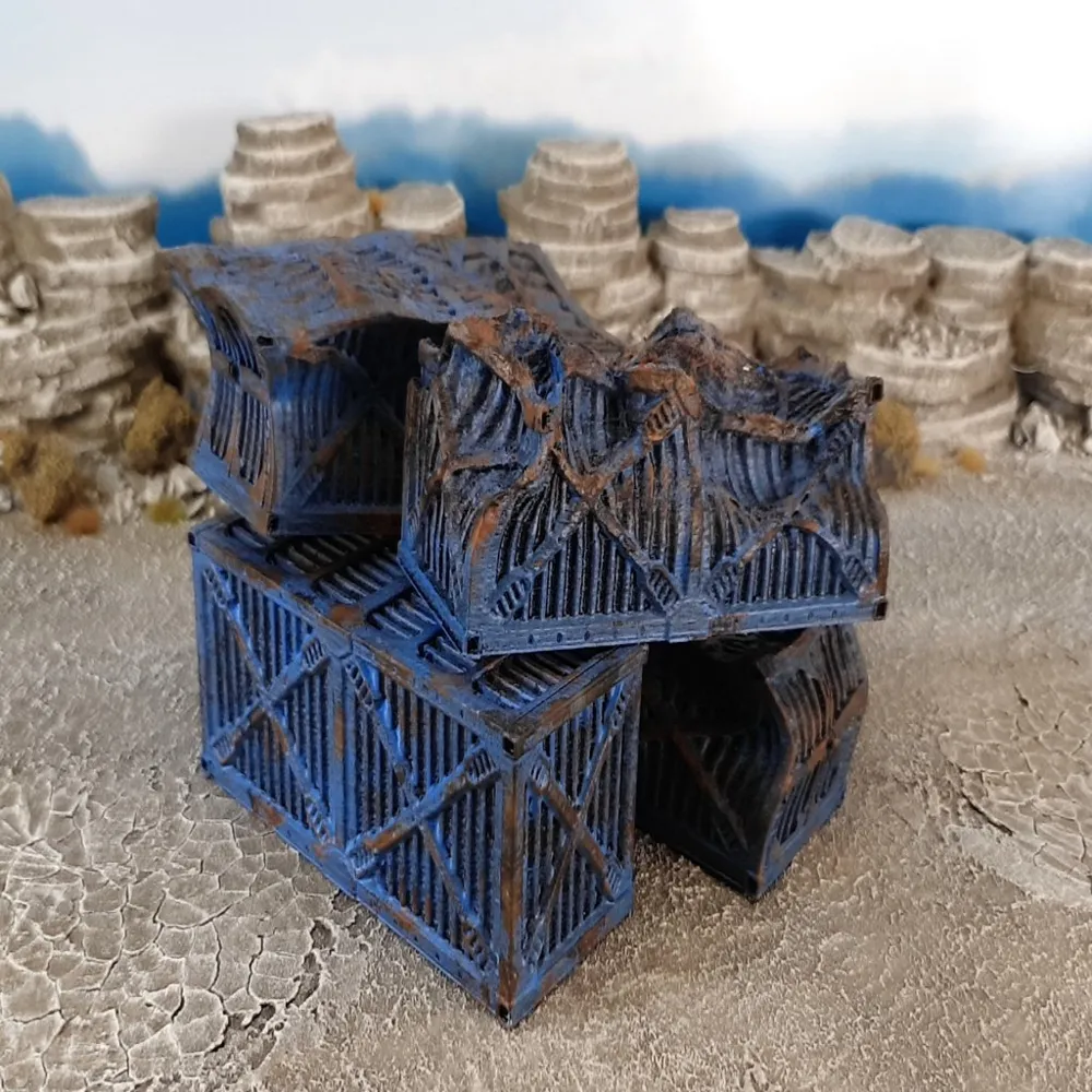 Smashed Alien Container Futuristic shipping container, also smashed by Terrain4Print MakerWorld ...