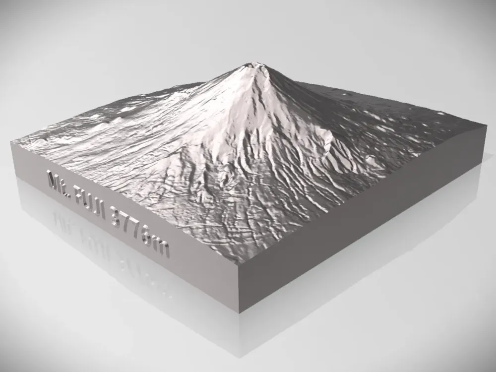 3Dプリント 日本の富士山3D地形モデル - 無料3Dモデル -MakerWorld