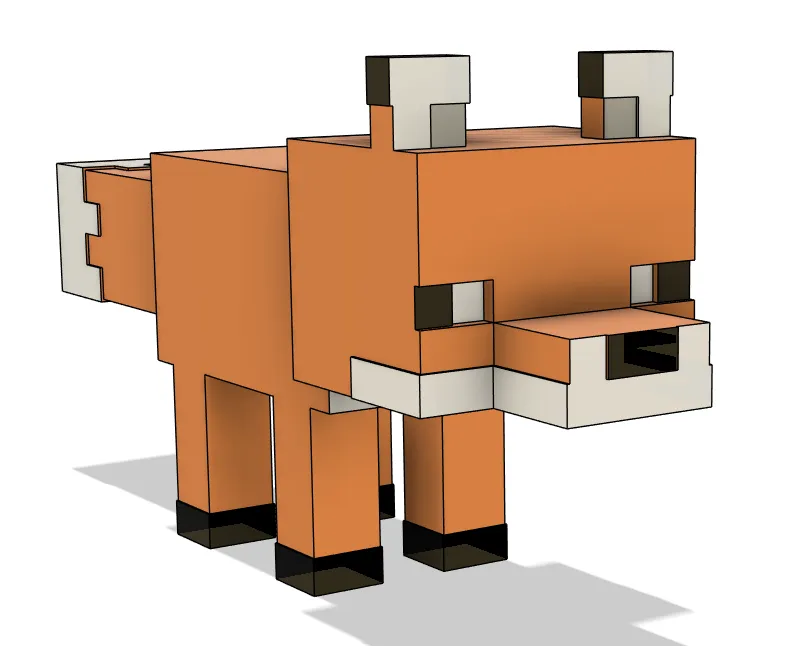 Minecraft Fox Deviantart Minecraft Fox (No AMS) by DarkMarz - MakerWorld