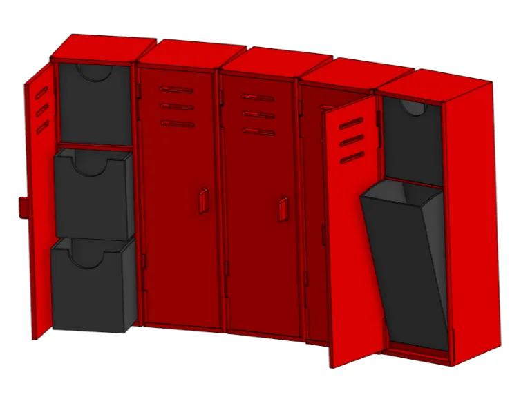Modular high school lockers item box/toolbox