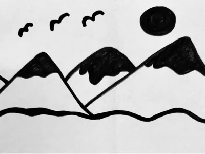 Mountain scene texture roller