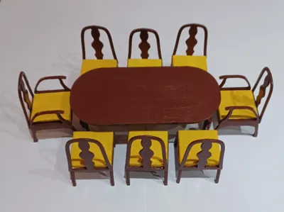 Formal table and chairs 1/12 scale