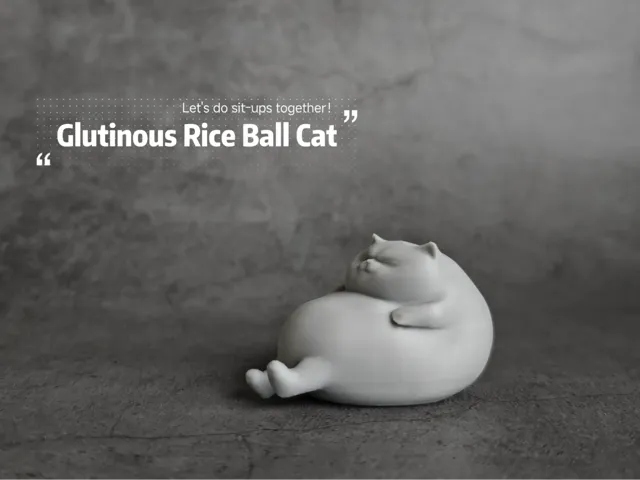 糯米团子猫 微缩模型工艺品摆件