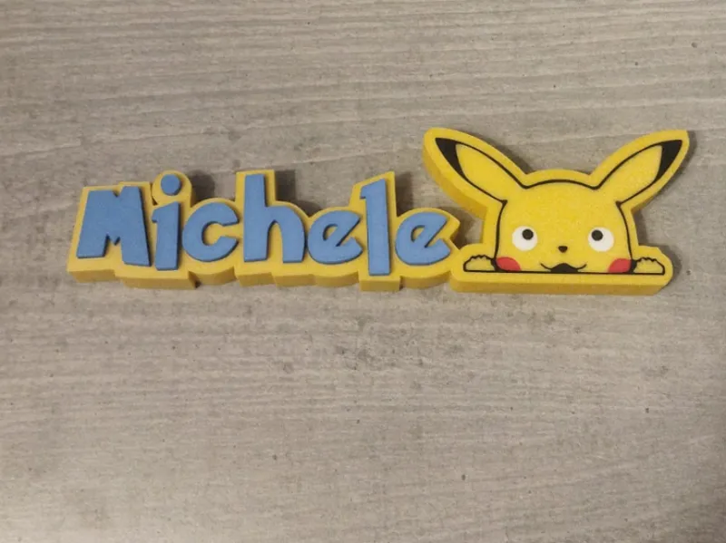 Scritta Nome pikachu Michele