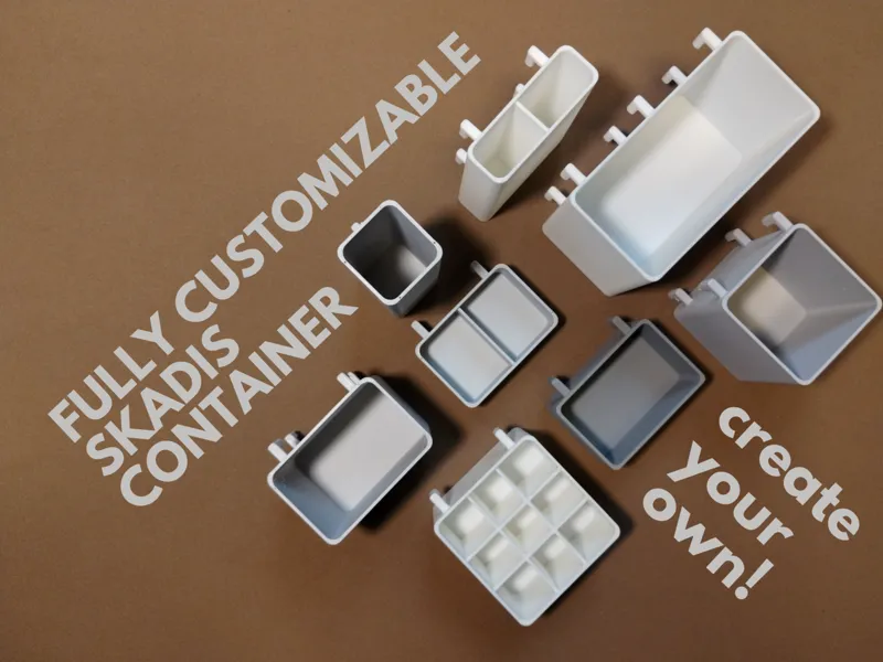 Fully customizable Skadis container - parametric