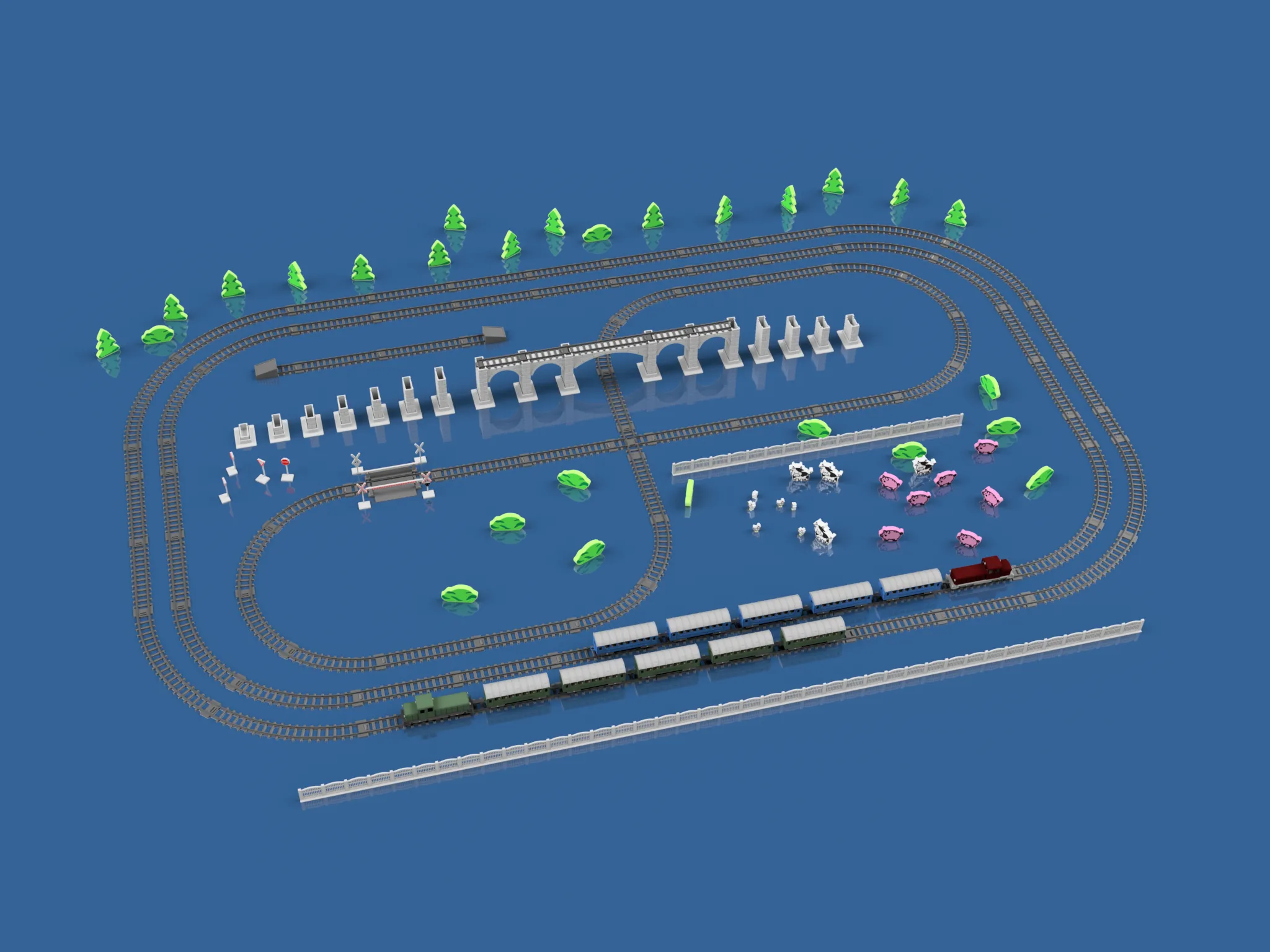 Railway pack #1 (Classic train comp.) [Base set] - Free 3D Print Model ...