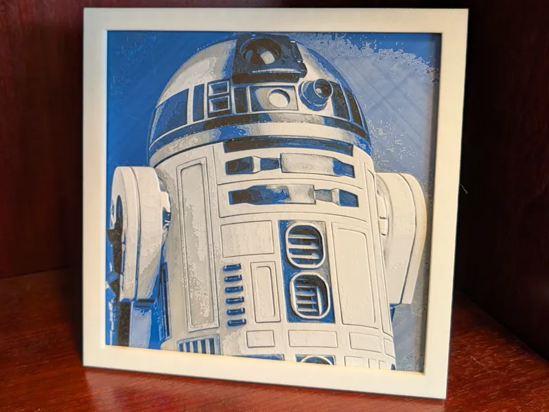 200x200mm R2D2 HueForge Print