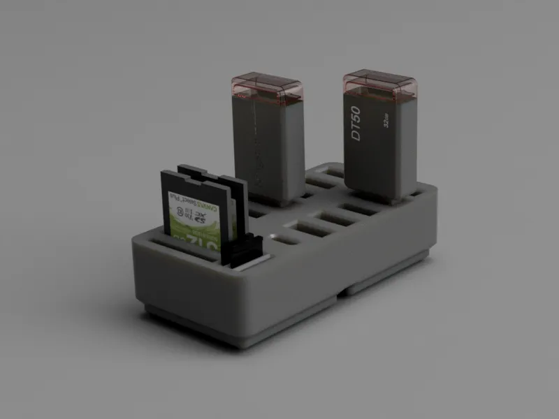 Gridfinity USB/SD Holder - 2x1