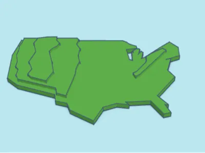 USA Topographical map (simplified a lot)