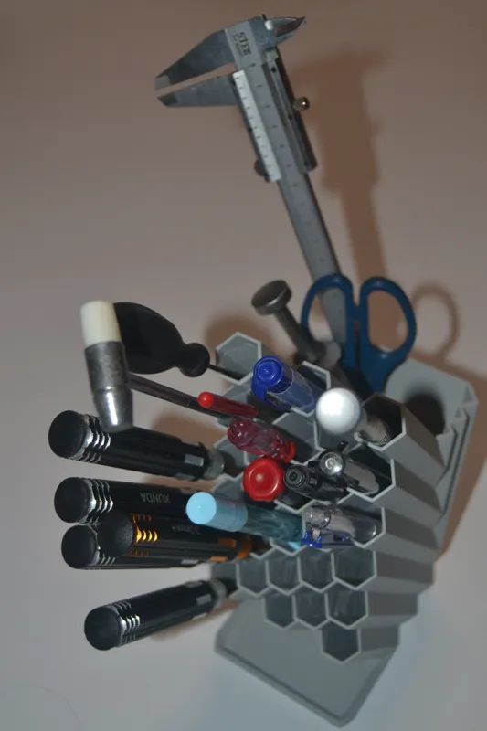 Honeycomb/hexagon pencil holder