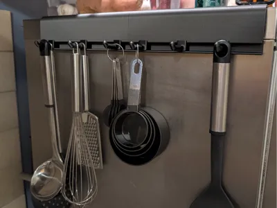 Kitchen Utensil Rack and Adjustable Hooks