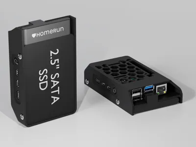 Raspberyy Pi 4B Case - Homerun SSD Adapter