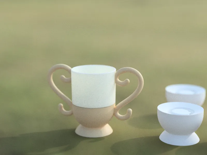 Tazza con doppio manico a stile mediterraneo