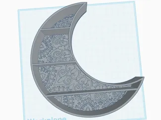 Mandala Engraved Moon Shelf
