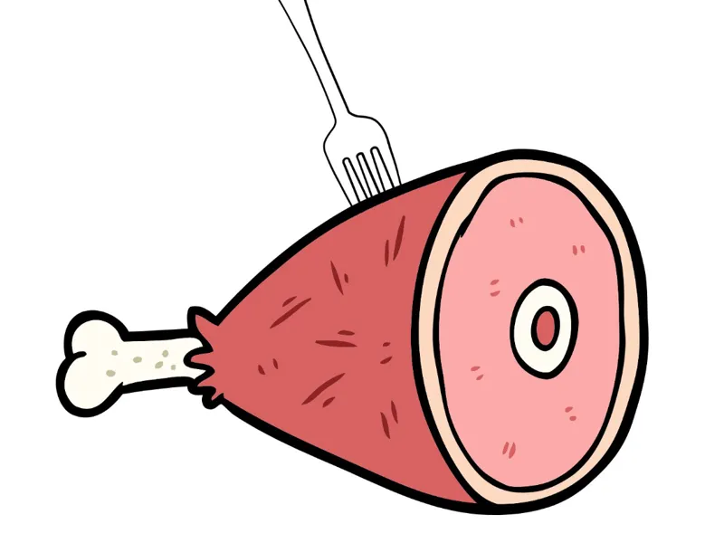 Dr Seuss inspired Ham with fork