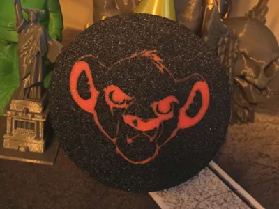 Angry Simba mug coaster