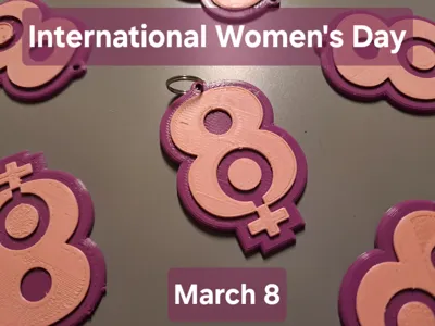 International Women's Day Keychain - March 8