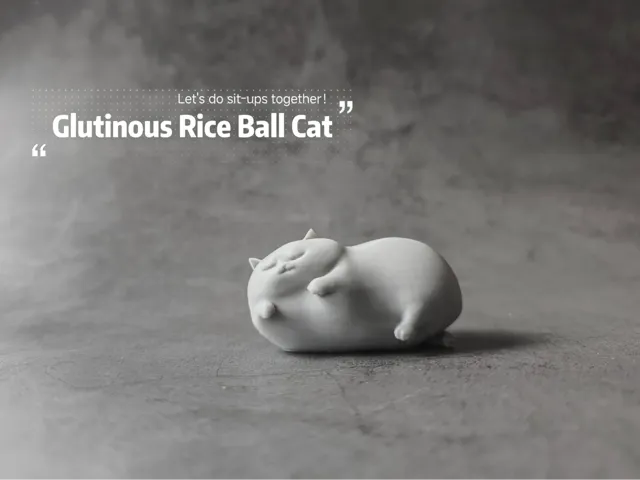 糯米团子猫2 动物微缩模型工艺品摆件