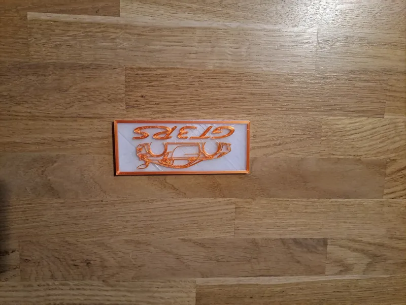 Plaque gt3 rs en relief