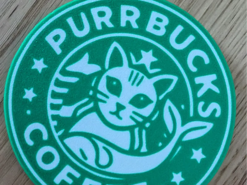 PURRBUCKS - Cat coffee coaster