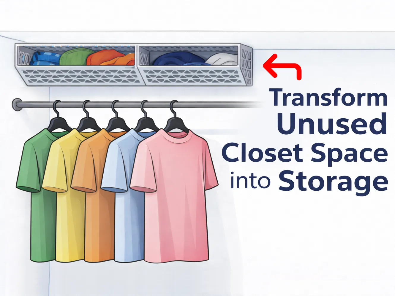 Overhead Closet Storage Shelf