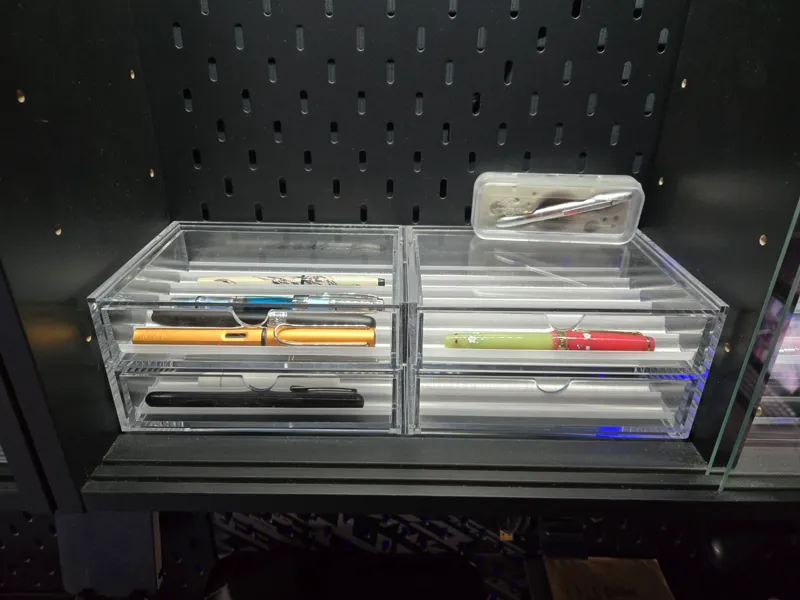Pen tray insert for Muji acrylic drawer