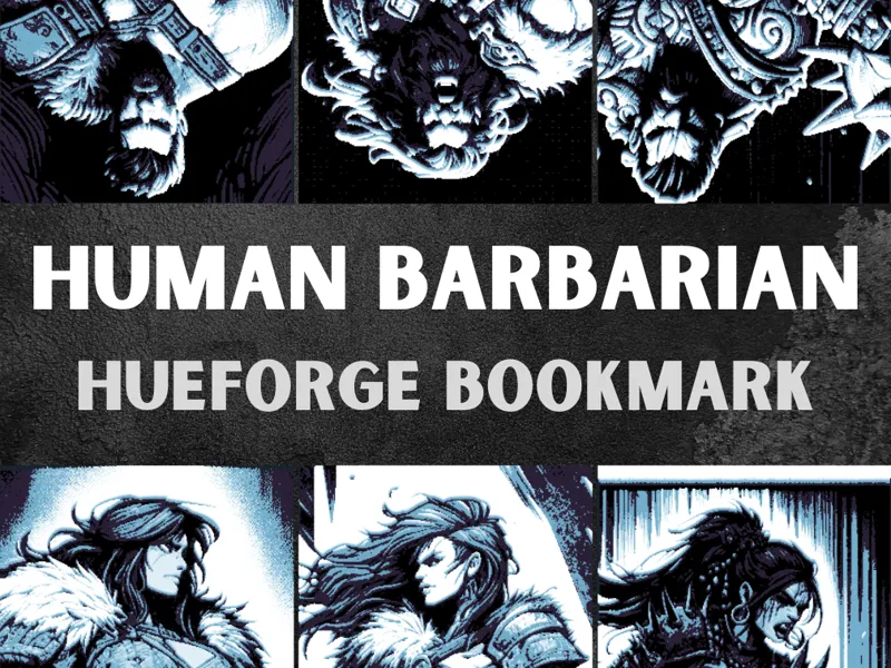 Human Barbarian Hueforge Bookmark -Dungeon Project