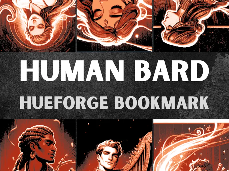 Human Bard Hueforge Bookmark (Dungeon Project)