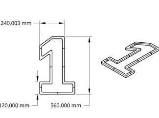 Picture frame in the shape of the number 1