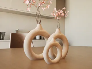 Set of 3 Modern Vases - Set de 3 Floreros Modernos