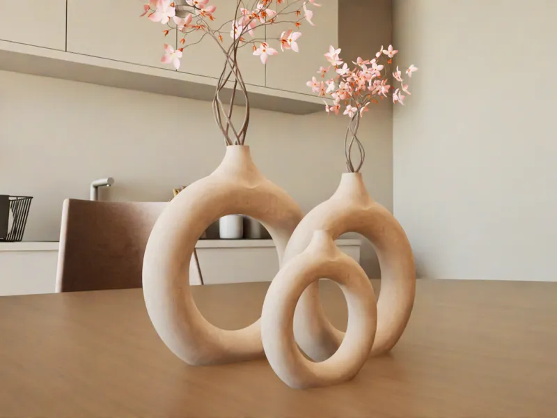 Set of 3 Modern Vases - Set de 3 Floreros Modernos