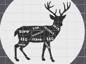 deer butchering cuts coaster
