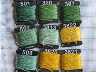 Floss Bobbins with DMC Color Labels
