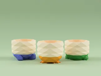 Maceta con pies intercambiables